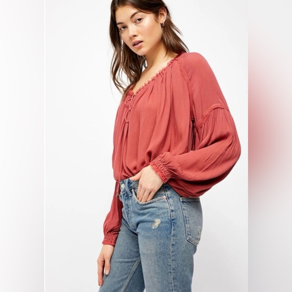 Free People | NWT Banda Long Sleeve Blouse - Picture 2 of 14